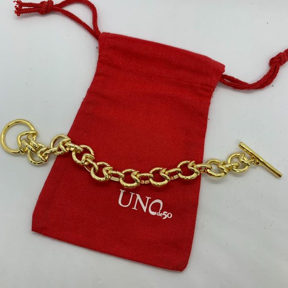 UNO de 50 Bracelet GAMEOF3 BRACELET T-bar fastener Gold-Plated Jewelry Women - Picture 5 of 6